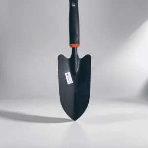 Heavy-duty black steel shovel