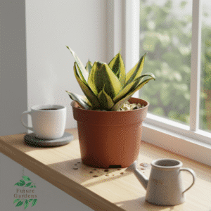 Yellow Snake Plant (Sansevieria) – Pot 12 cm جلد النمر أصفر